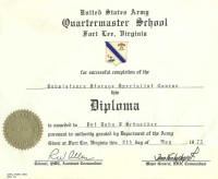 diploma from Ft Lee training