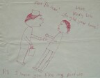 Mary Lou's drawing of me coming home
